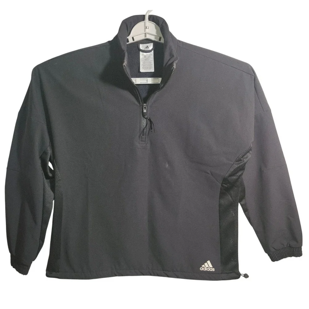 Adidas COLD.RDY Quarter‎ Zip Pullover Black Mesh Panel Fleece Lined Mens Medium